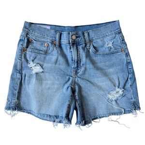 GAP Mid-Rise Girlfriend Denim Jorts Blue 26